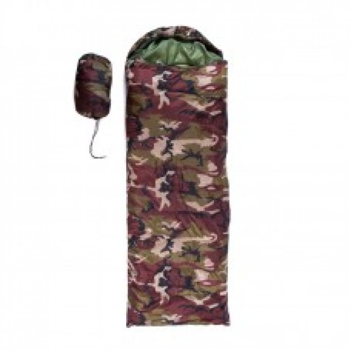 Спальный мешок GREEN CAMP 250ГР/М2 (коричневый камуфляж) 
