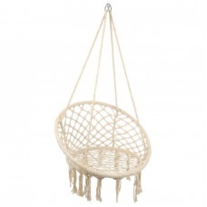 Гамак качели подвесной. Macrame макраме. Большой с подушкой